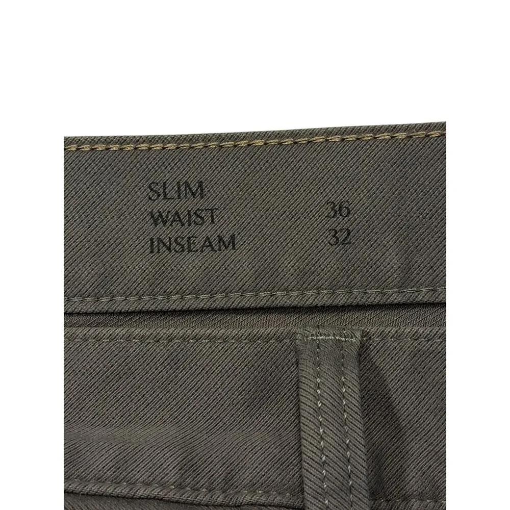 Banana Republic Slim Twill Traveler Pants Men's 36x32 Smoke Signal Gray Stretch
